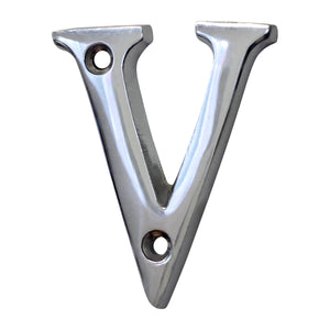 Letter BR2351 Modern, Small, Serif House Letter, Polished Chrome