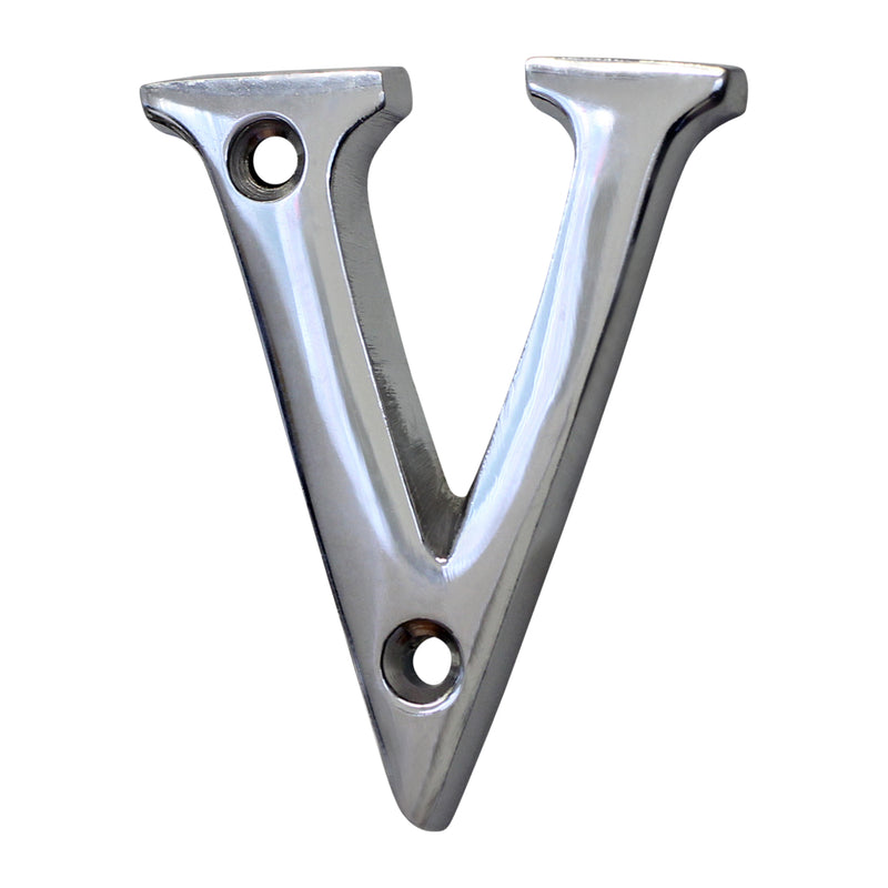 Letter BR2351 Modern, Small, Serif House Letter, Polished Chrome