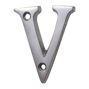 Letter BR2351 Modern, Small, Serif House Letter, Satin Chrome