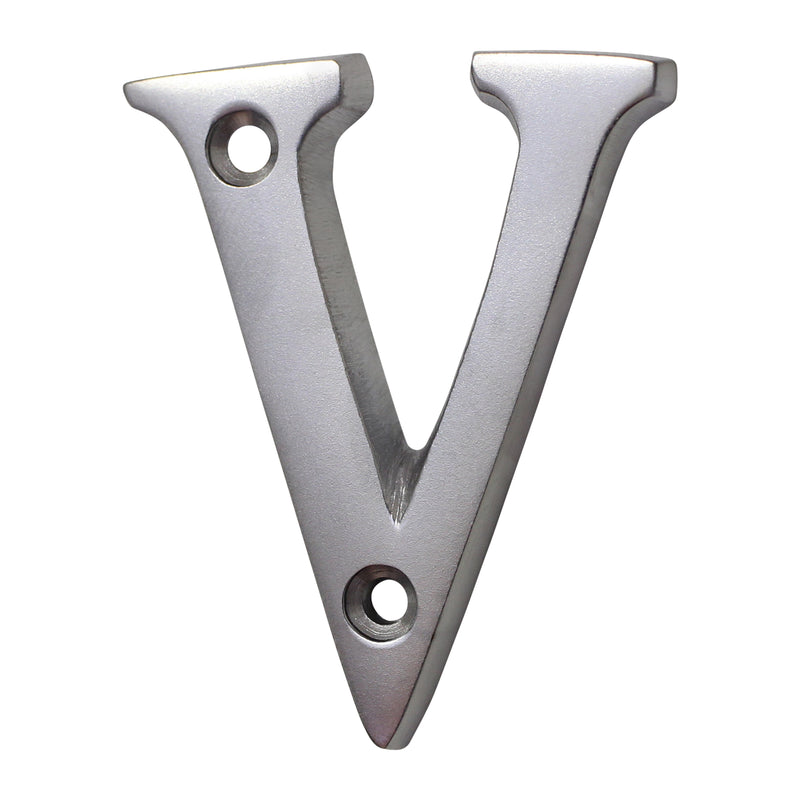 Letter BR2351 Modern, Serif House Letter, Satin Chrome