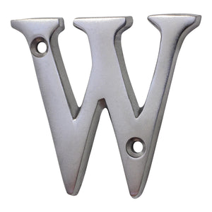 Letter BR2351 Modern, Small, Serif House Letter, Satin Chrome