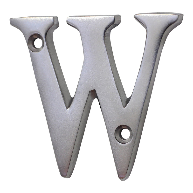 Letter BR2351 Modern, Small, Serif House Letter, Satin Chrome