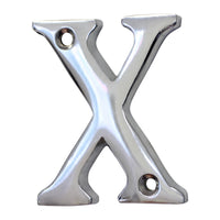 Letter BR2351 Modern, Small, Serif House Letter, Polished Chrome
