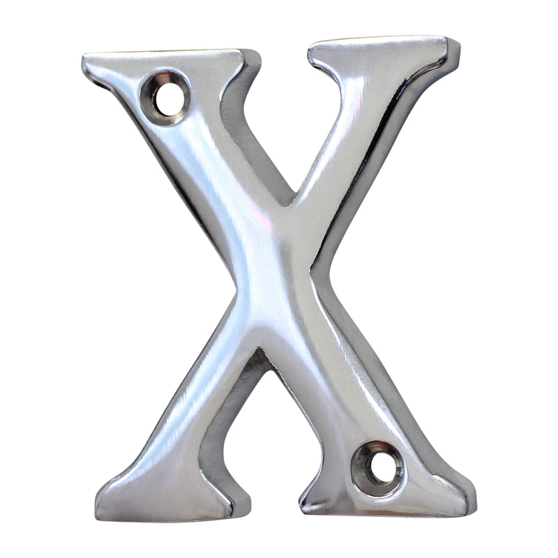 Letter BR2351 Modern, Small, Serif House Letter, Polished Chrome