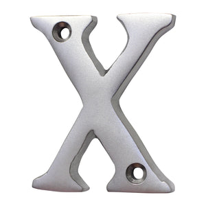 Letter BR2351 Modern, Small, Serif House Letter, Satin Chrome