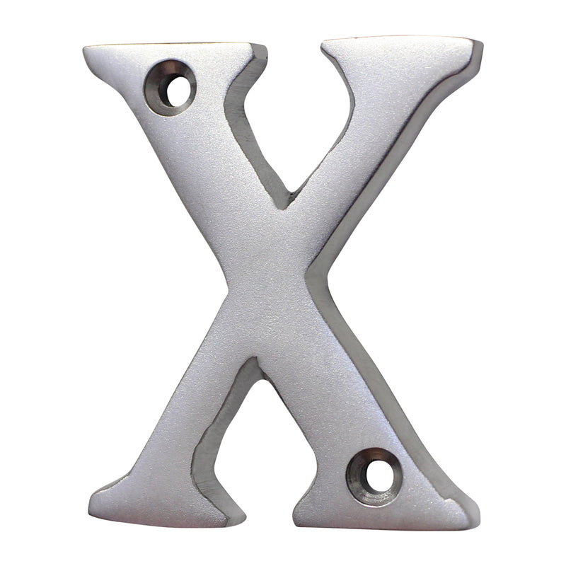 Letter BR2351 Modern, Serif House Letter, Satin Chrome
