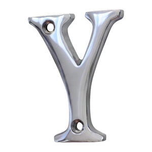 Letter BR2351 Modern, Small, Serif House Letter, Polished Chrome
