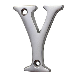Letter BR2351 Modern, Small, Serif House Letter, Satin Chrome