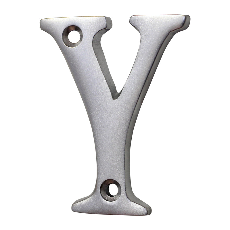Letter BR2351 Modern, Small, Serif House Letter, Satin Chrome