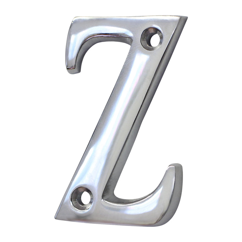 Letter BR2351 Modern, Small, Serif House Letter, Polished Chrome