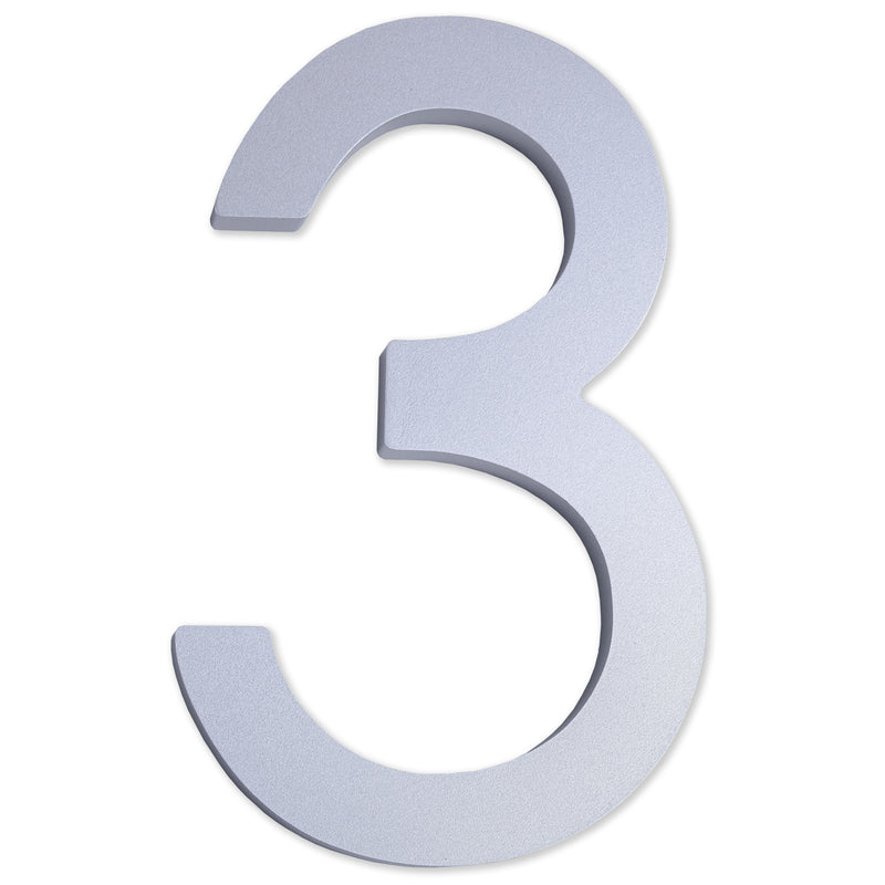 Number AC101 Modern, Standard, Floating House Number, Satin Chrome