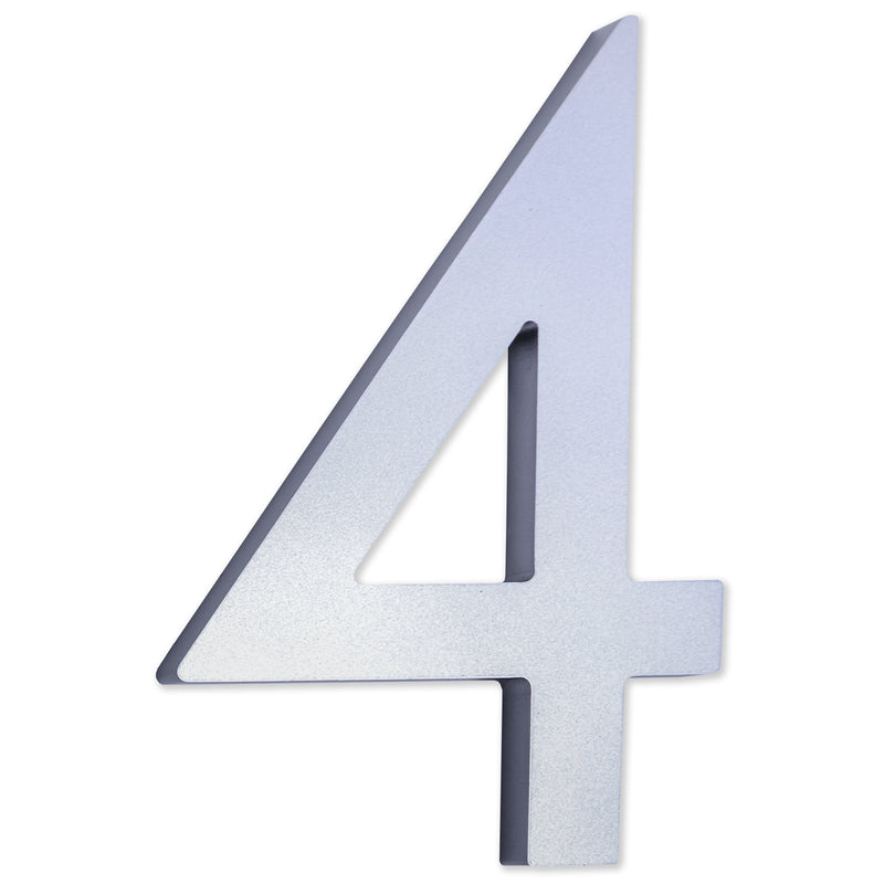 Number AC101 Modern, Standard, Floating House Number, Satin Chrome