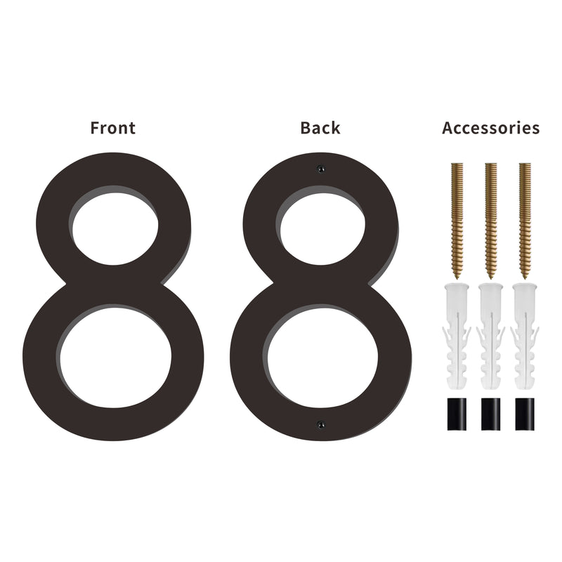 Number AC101 Modern, Floating House Number, Black