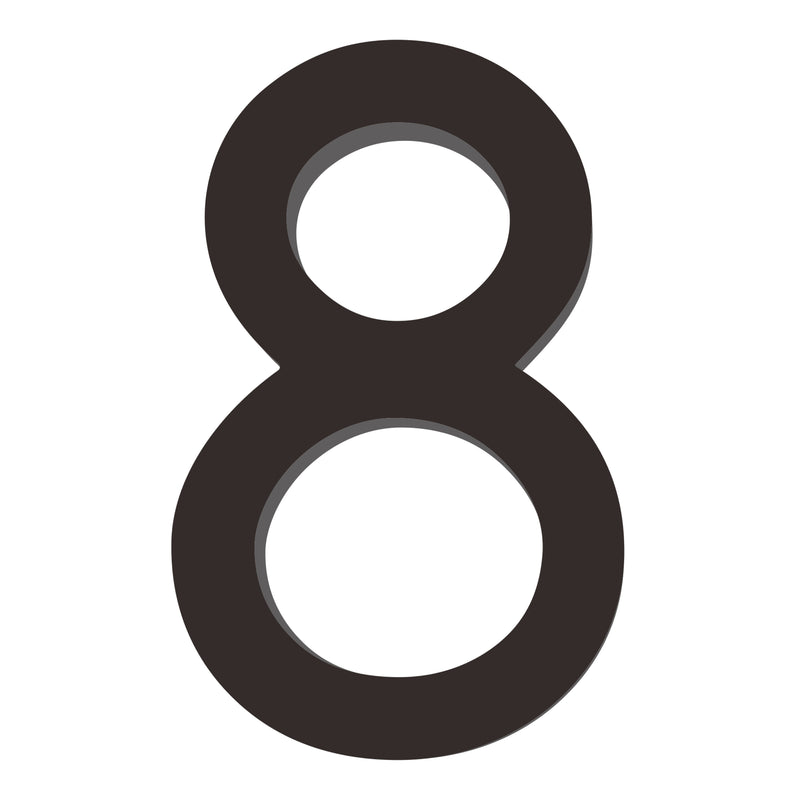 Number AC101 Modern, Small, Floating House Number, Black