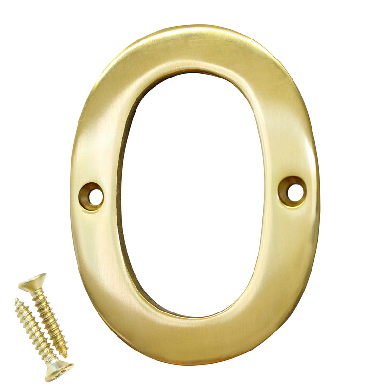 Number BR2270 Modern House Number, Polished Brass