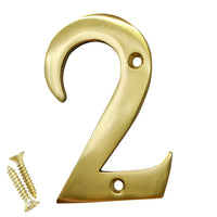 Number BR2270 Modern House Number, Polished Brass