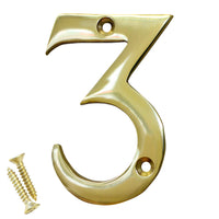 Number BR2270 Modern House Number, Polished Brass