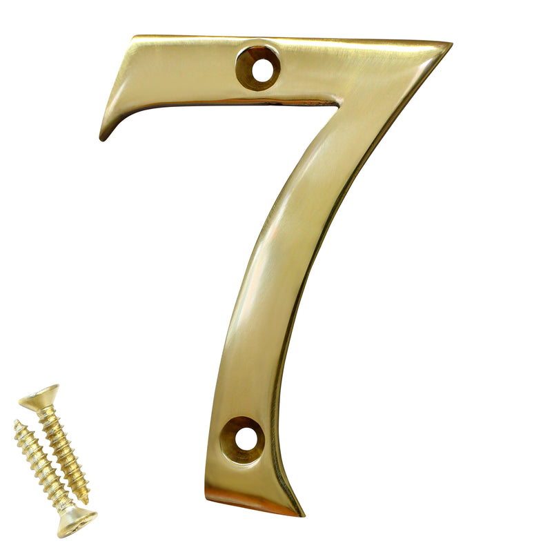 Number BR2270 Modern House Number, Polished Brass