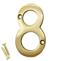 Number BR2270 Modern House Number, Polished Brass