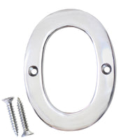 Number BR2270 Modern, Serif House Number, Polished Chrome