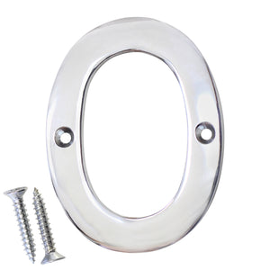 Number BR2270 Modern, Serif House Number, Polished Chrome
