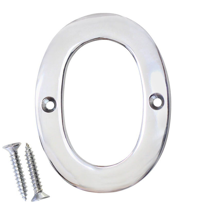 Number BR2270 Modern, Serif House Number, Polished Chrome