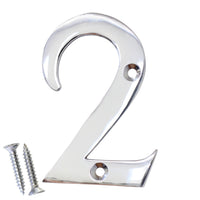 Number BR2270 Modern, Serif House Number, Polished Chrome