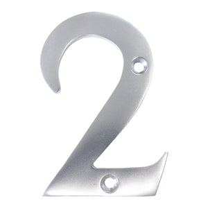 Number BR2270 Modern, Serif House Number, Satin Chrome