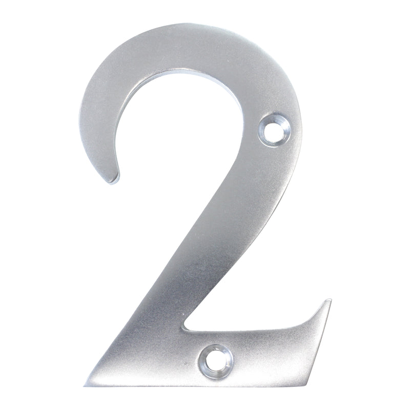 Number BR2270 Modern, Serif House Number, Satin Chrome