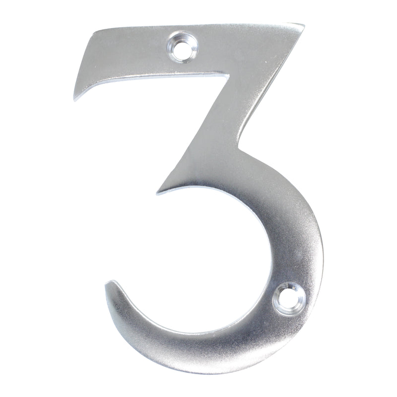 Number BR2270 Modern, Serif House Number, Satin Chrome