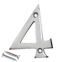 Number BR2270 Modern, Serif House Number, Polished Chrome