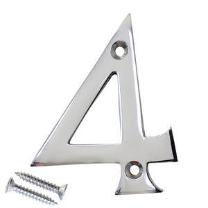 Number BR2270 Modern, Serif House Number, Polished Chrome