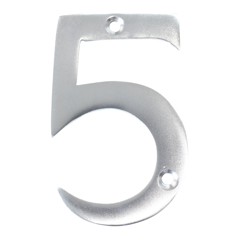 Number BR2270 Modern, Serif House Number, Satin Chrome