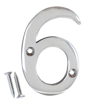 Number BR2270 Modern, Serif House Number, Polished Chrome