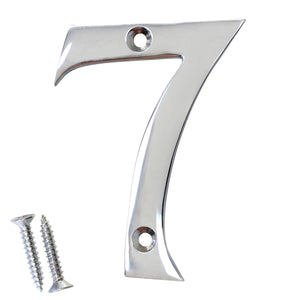 Number BR2270 Modern, Serif House Number, Polished Chrome