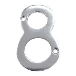 Number BR2270 Modern, Serif House Number, Satin Chrome