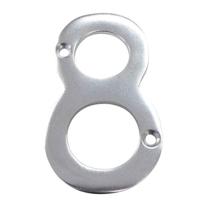 Number BR2270 Modern, Serif House Number, Satin Chrome