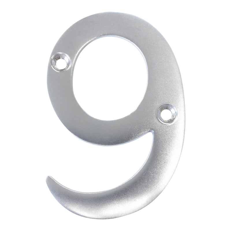 Number BR2270 Modern, Serif House Number, Satin Chrome