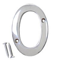 Number BR2271 Modern, Curvy, Serif House Number, Polished Chrome