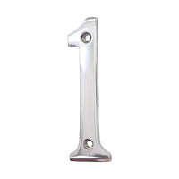 Number BR2271 Modern, Curvy, Serif House Number, Polished Chrome