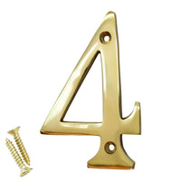 Number BR2271 Modern, Curvy, Serif House Number, Polished Brass