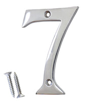 Number BR2271 Modern, Curvy, Serif House Number, Polished Chrome