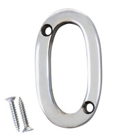 Number BR235 Modern, Small, Serif House Number, Polished Chrome