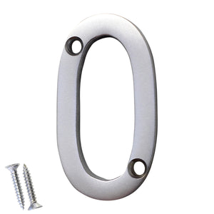 Number BR235 Modern, Small, Serif House Number, Satin Chrome