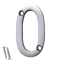 Number BR235 Modern, Serif House Number, Satin Chrome