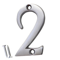 Number BR235 Modern, Serif House Number, Satin Chrome