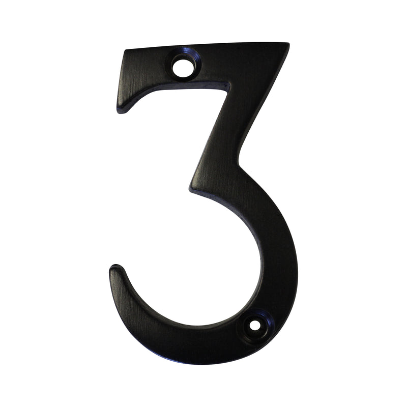 Number BR235 Modern, Serif House Number, Oil Bronzed Black