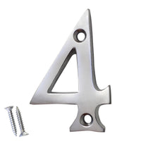 Number BR235 Modern, Serif House Number, Satin Chrome