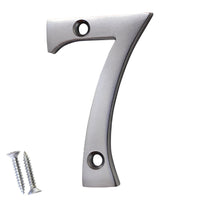 Number BR235 Modern, Serif House Number, Satin Chrome