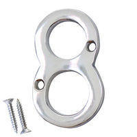 Number BR235 Modern, Small, Serif House Number, Polished Chrome